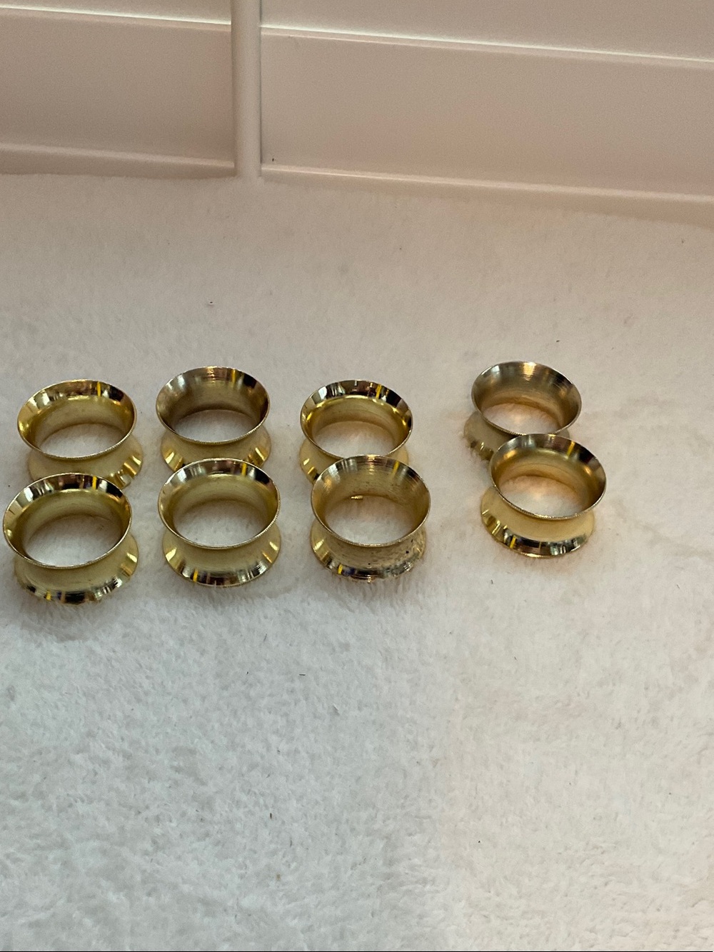 Gold Metal Napkin Rings - Set of 8